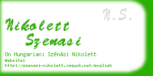 nikolett szenasi business card